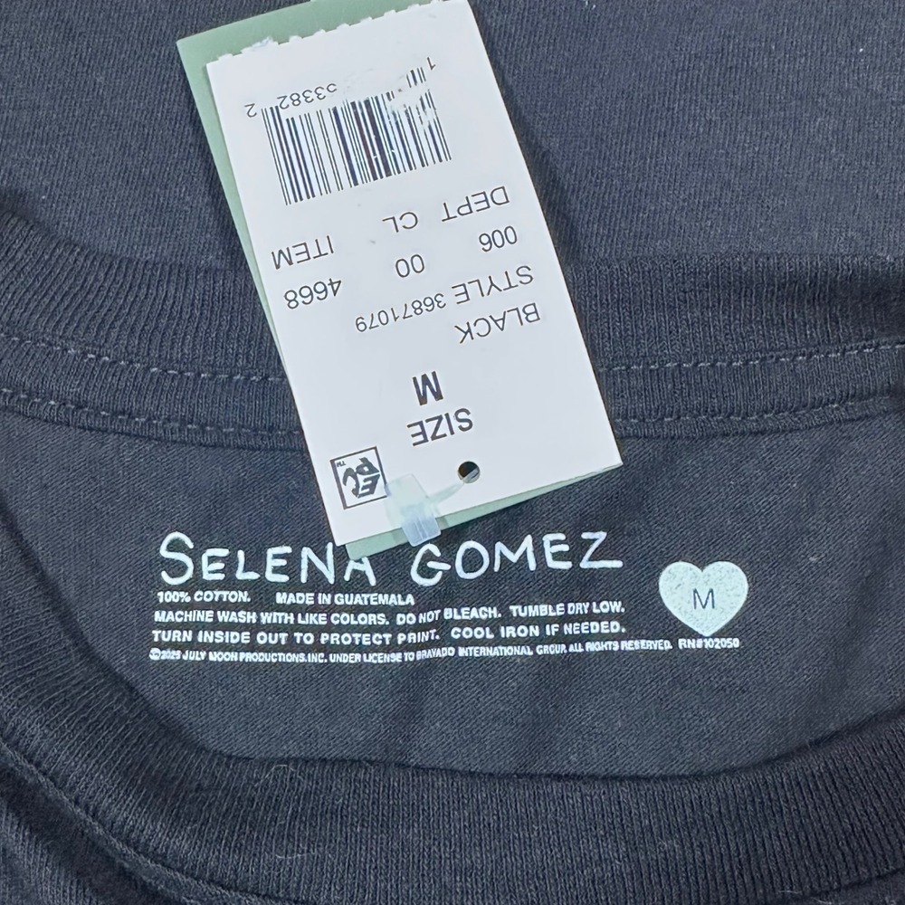 Selena‎ Gomez Graphic T-Shirt NWT Women's Medium Black Call Me When You Break Up - Picture 7 of 8